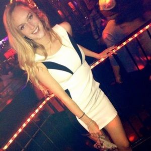 Black and white mini dress